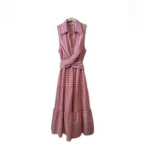 Entro Pink Striped Halter Maxi Sundress